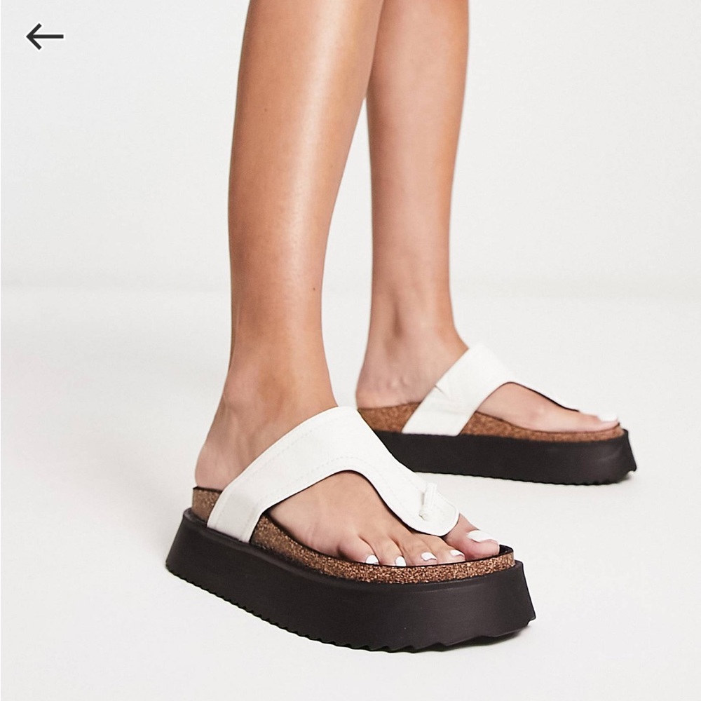 ASOS White freefall toe post sandals